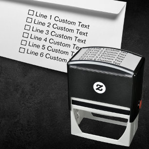 Traditional Custom Business 6 Lines Checkbox Self-inking Stamp