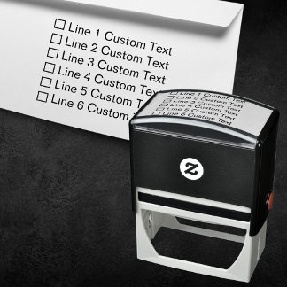 Traditional Custom Business 6 Lines Checkbox Self-inking Stamp