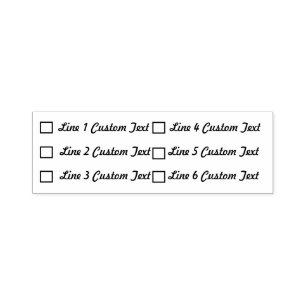 Traditional Custom Business 6 Lines Checkbox Self-inking Stamp