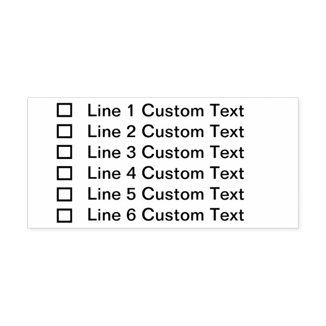 Traditional Custom Business 6 Lines Checkbox Self-inking Stamp (Design)