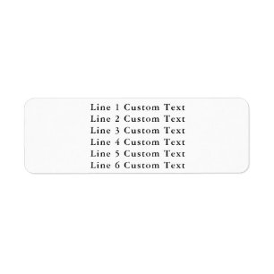 Traditional Custom Business 6 Lines of Serif Text  Return Address Label