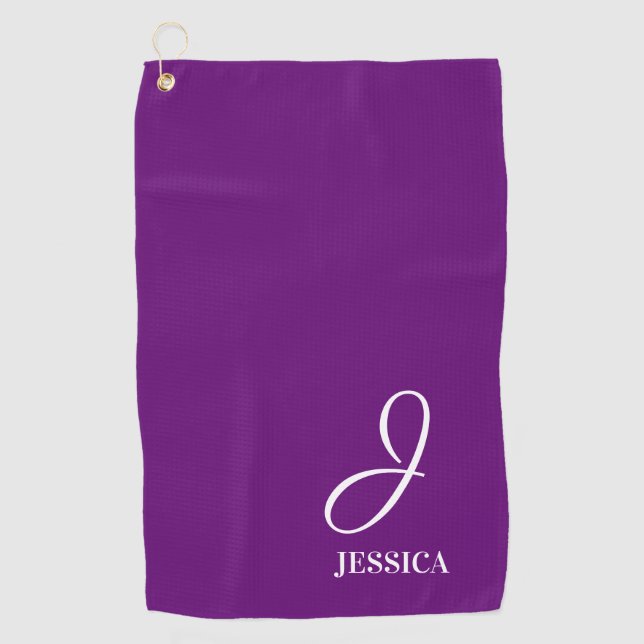 Traditional Custom Name + Initial Golf Towel (Front)