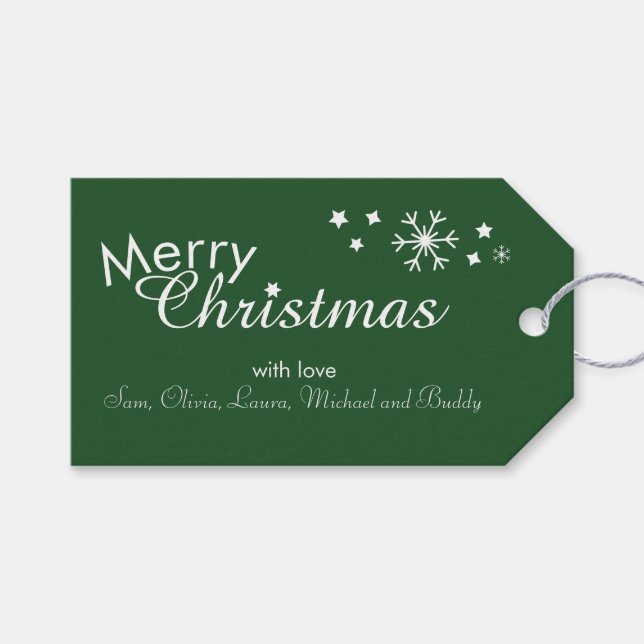 Traditional - Dark Green - Customisable Gift Tags (Front (Horizontal))