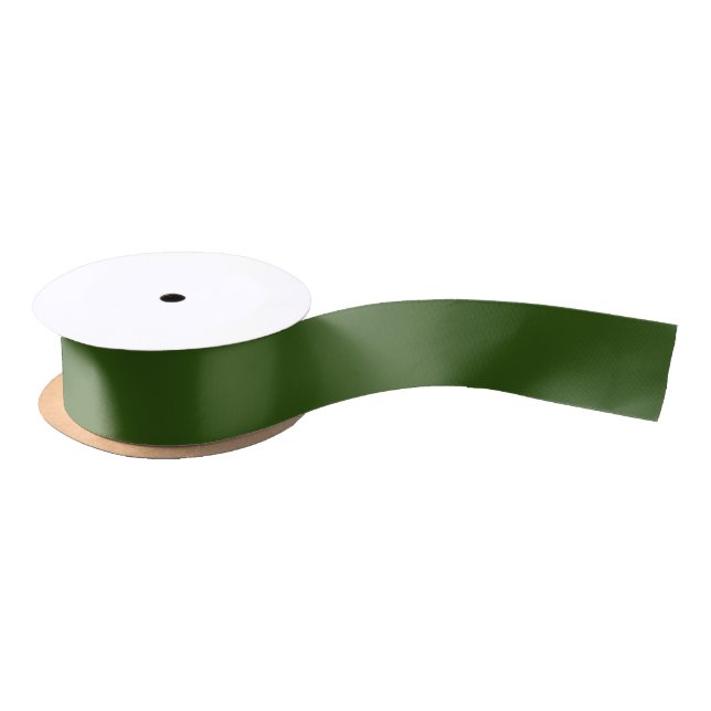 Traditional Dark Green Solid Colour Satin Ribbon (Spool)