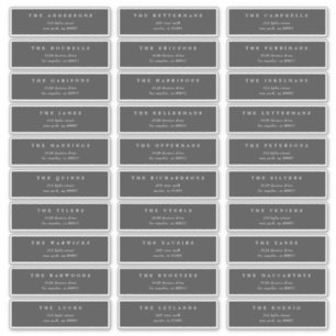 Traditional Dark Grey individual wedding address