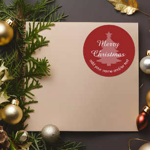Traditional - Dark Red Custom Christmas Sticker