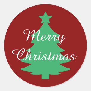 Traditional - Dark Red - Merry Christmas Sticker