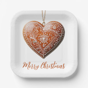 Traditional Decorated Christmas Cookie Holiday Paper Plate