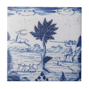 Traditional Delft Tile--Deer Hunter--28 Ceramic Tile