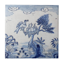 Traditional Delft Tile with Birds-30