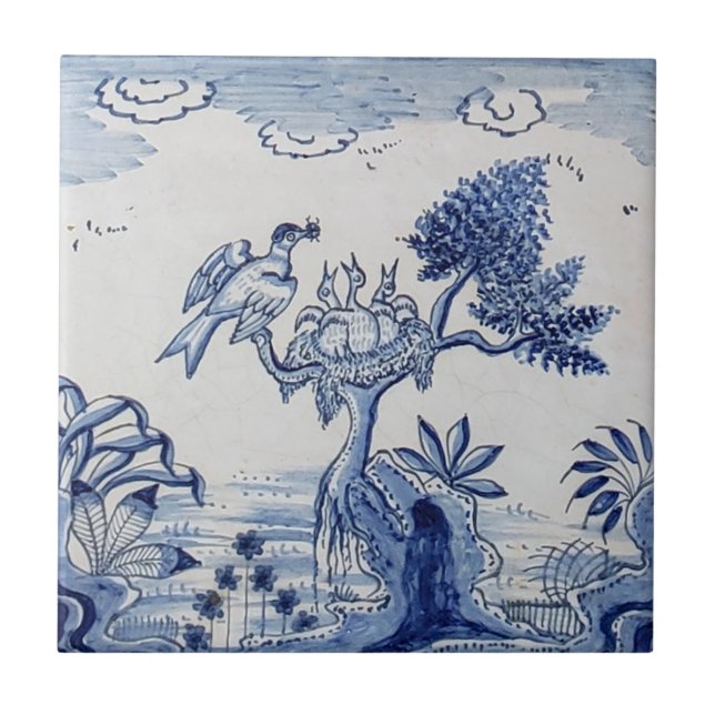 Traditional Delft Tile with Birds-30 (Front)