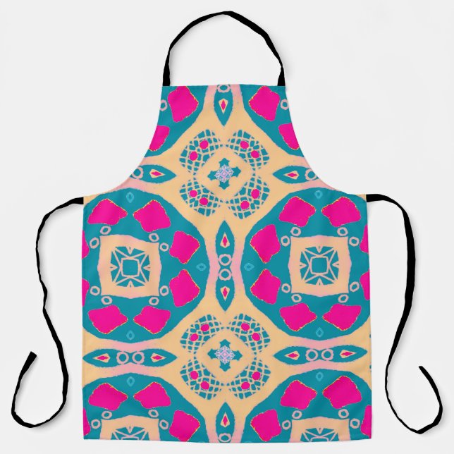 Traditional drawing. Repeat Peruvian Patchwork. Ti Apron (Front)