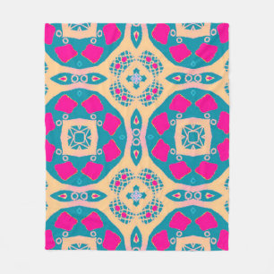 Traditional drawing. Repeat Peruvian Patchwork. Ti Fleece Blanket