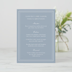 Traditional Dusty Blue Timeless Wedding Menu