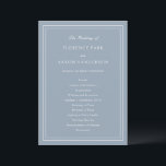 Traditional Dusty Blue Timeless Wedding Program<br><div class="desc">Elegant wedding program with a simple and classic design.</div>
