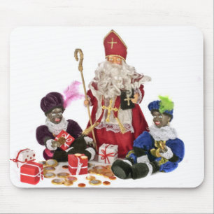 Traditional dutch culture:Santa Claus and black Pi Mouse Pad