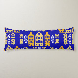 Traditional Dutch Folk Art Print Body Cushion
