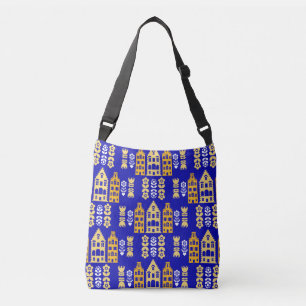 Traditional Dutch Folk Art Print Crossbody Bag