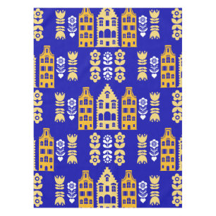 Traditional Dutch Folk Art Print Tablecloth