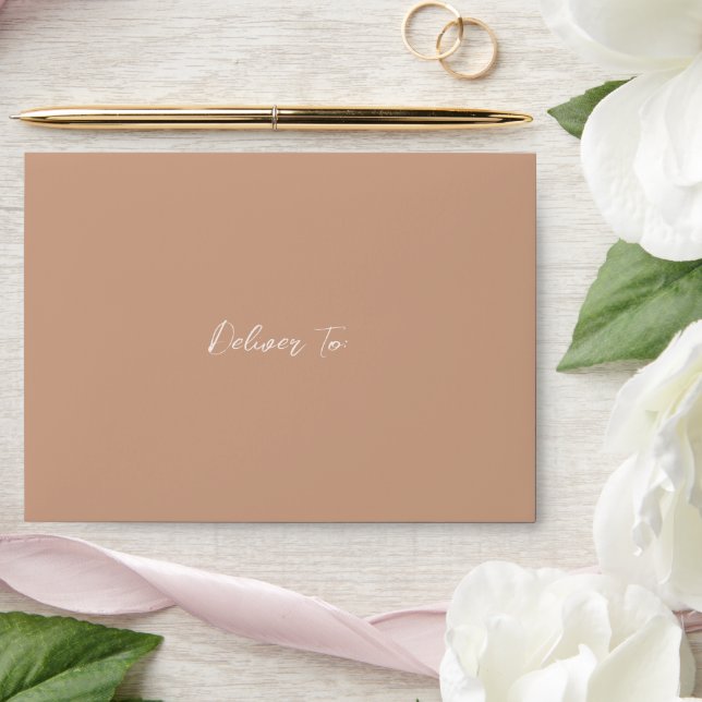 Traditional Earthy Neutral Elegant Wedding Envelope (Wedding)