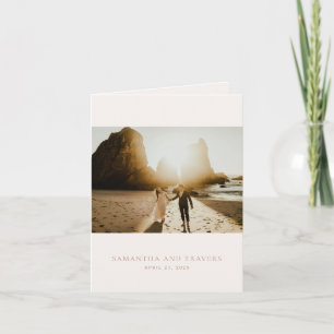Traditional Earthy Neutral Elegant Wedding Thank You Card