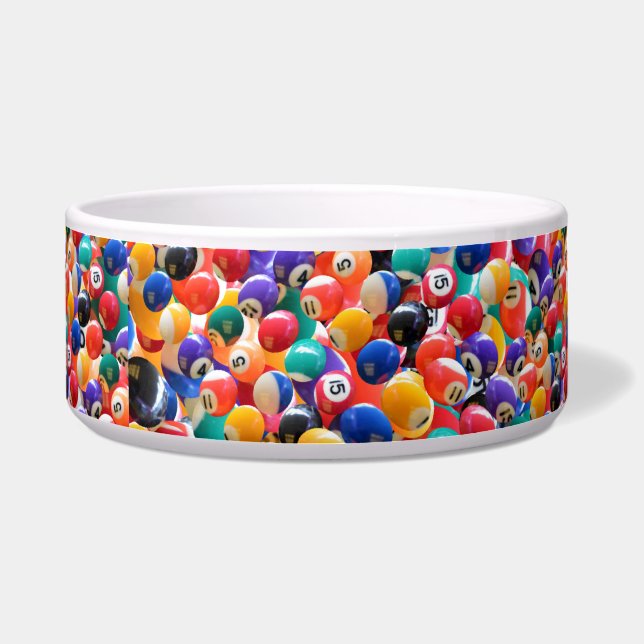 Traditional Eightball Colours, Ceramic Pet Bowl (Front)