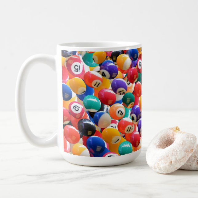 Traditional Eightball Colours, Coffee Mug (With Donut)