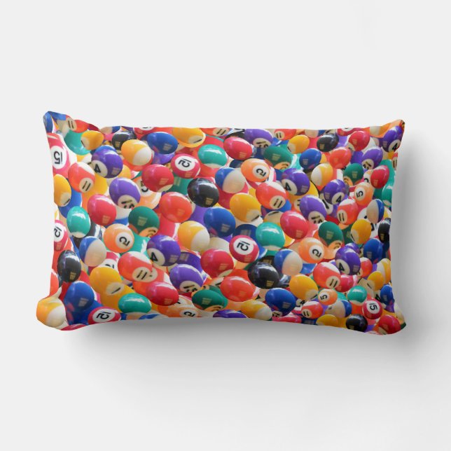 Traditional Eightball Colours,  Lumbar Pillow (Front)
