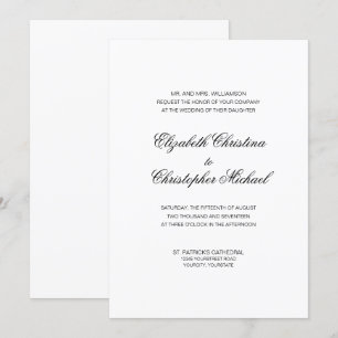 Traditional Elegance in Black and White (no rcptn) Invitation