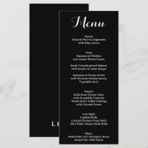 Traditional Elegant Black White Calligraphy Menu