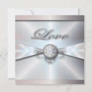 traditional elegant pearl white wedding invitation