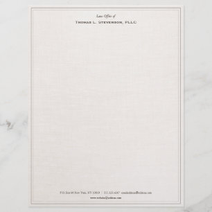 Traditional Elegant Professional Beige Letterhead