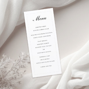 Traditional Elegant Simple Wedding Menu