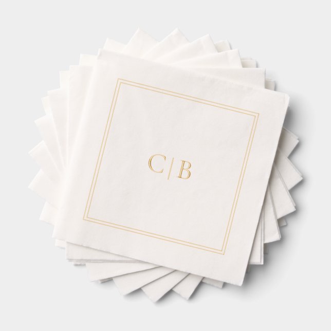 Traditional Elegant Wedding Foil Napkins (Insitu (Stacked))
