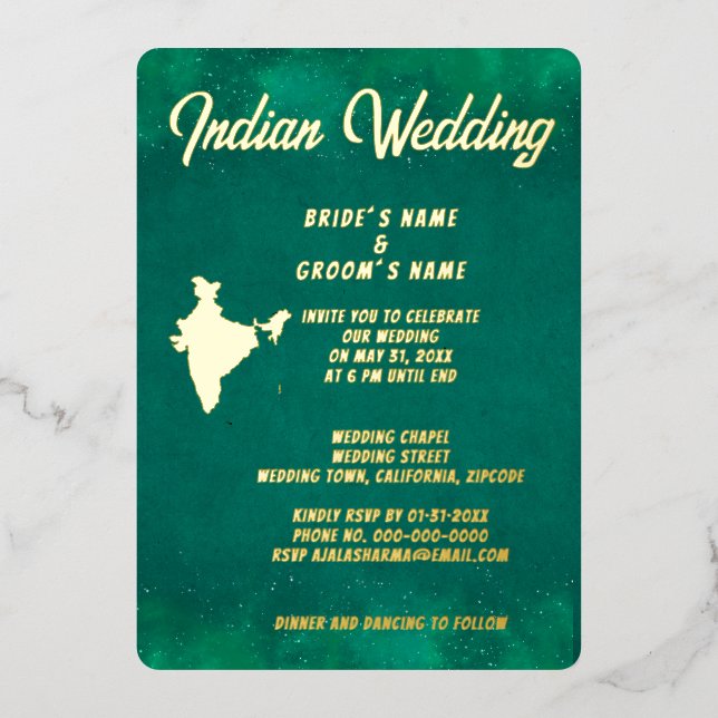 traditional emerald green indian destination real  (Front)