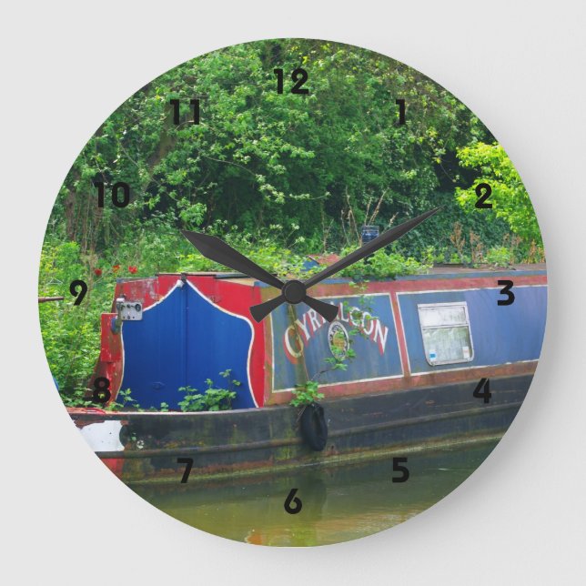 Traditional English Canal boat Large Clock (Front)