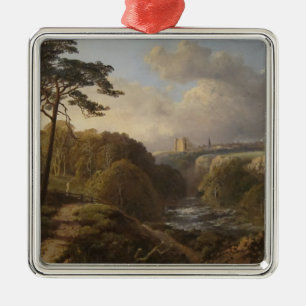 Traditional English Landscape in Derbyshire County Metal Ornament