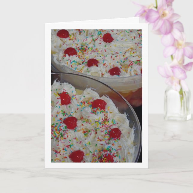 Traditional English Trifle Dessert Cuisine Card (Orchid)