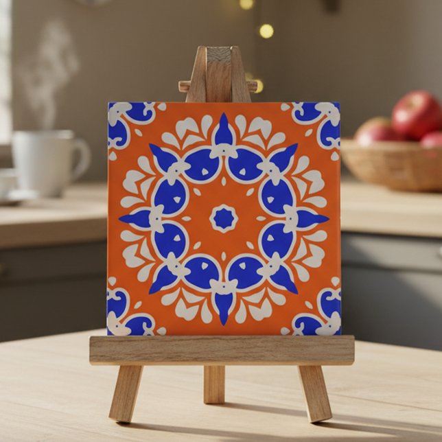 Traditional Ethnic Folk Print Mosaic Motif Pattern Ceramic Tile (Creator Uploaded)