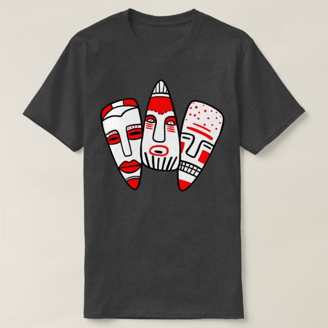 Traditional Ethnic Masks T-Shirt (Design Front)