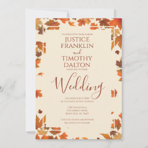 Traditional Fall Elegant wedding invitation