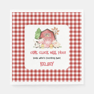 Traditional Farm Theme Birthday Paper Plates Napkin