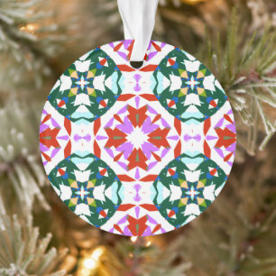 Traditional Festive Green and Purple Christmas Ornament