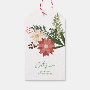 traditional festive winter garden christmas favour gift tags