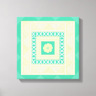 Traditional Fijian Masi in Summer Tones Canvas Print