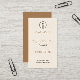 Traditional Fine Artist | Pencil Logo Business Card