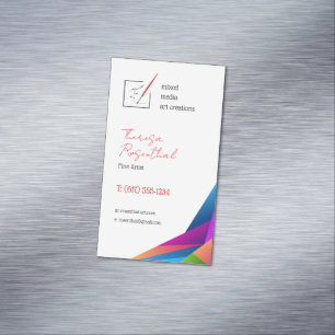 Traditional Fine Artist red colour brush Magnetic Business Card
