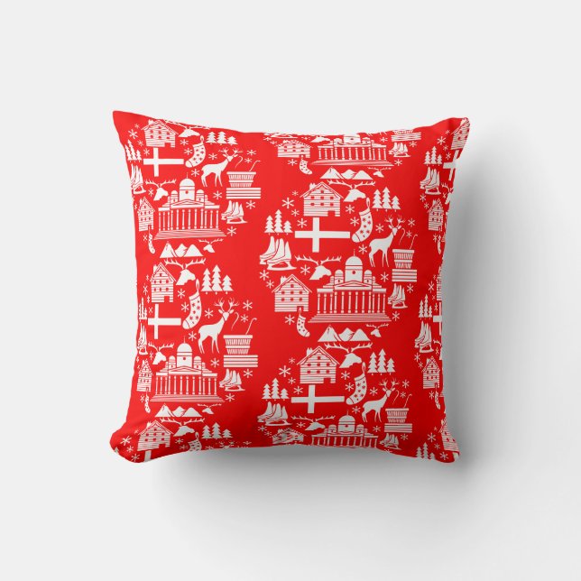 Traditional Finnish Christmas Decor Cushion (Front)