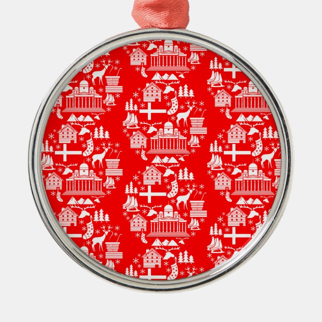 Traditional Finnish Christmas Decor Metal Ornament (Front)