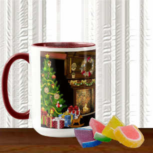 Traditional Fireplace Christmas Tree Mug